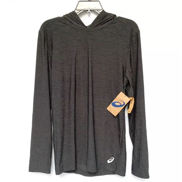 Asics Hooded Jersey Pull Over Men's Size S Soft Lightweight Heathered Grey - Picture 2 of 12
